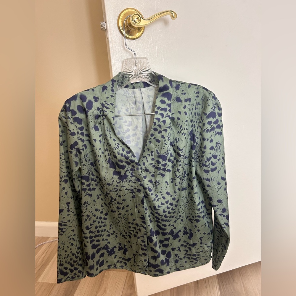 Babaton Green and Navy Patterned Top